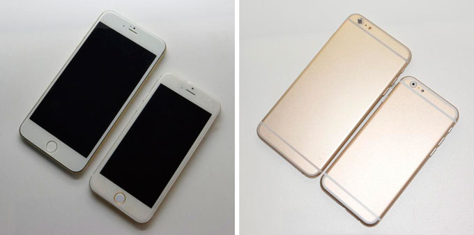 Опубликованы сравнительные снимки макетов 4,7- и 5,5-дюймового iPhone 6