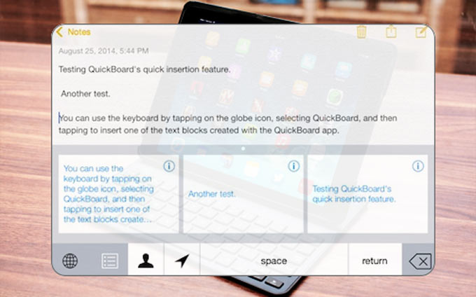 QuickBoard: еще одна сторонняя клавиатура для iOS
