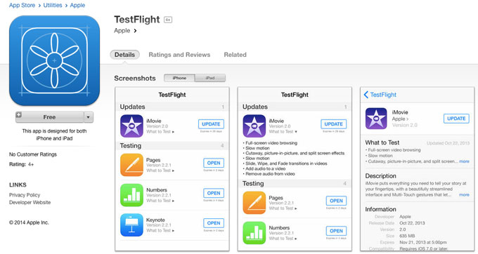 Apple запускает TestFlight App для разработчиков