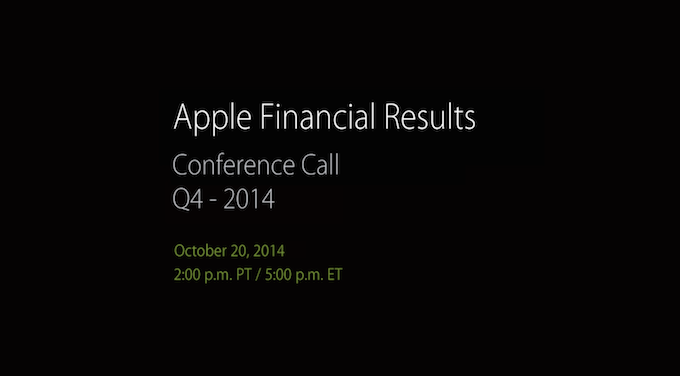 Финансовый отчет за Q4 2014 Apple представит 20 октября