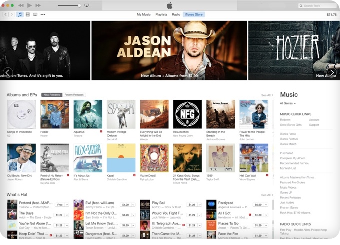 Новый дизайн iTunes Store для OS X Yosemite