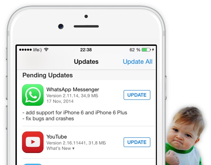 WhatsApp. Наконец-то с поддержкой iPhone 6 и iPhone 6 Plus