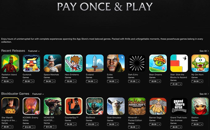 Apple поддержала ненавистников In-App тематической категорией игр в App Store