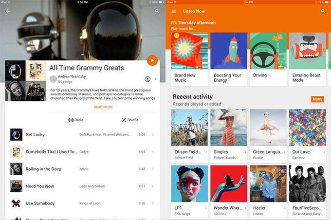 Google Play Music v2.0.3828. Теперь и для iPad