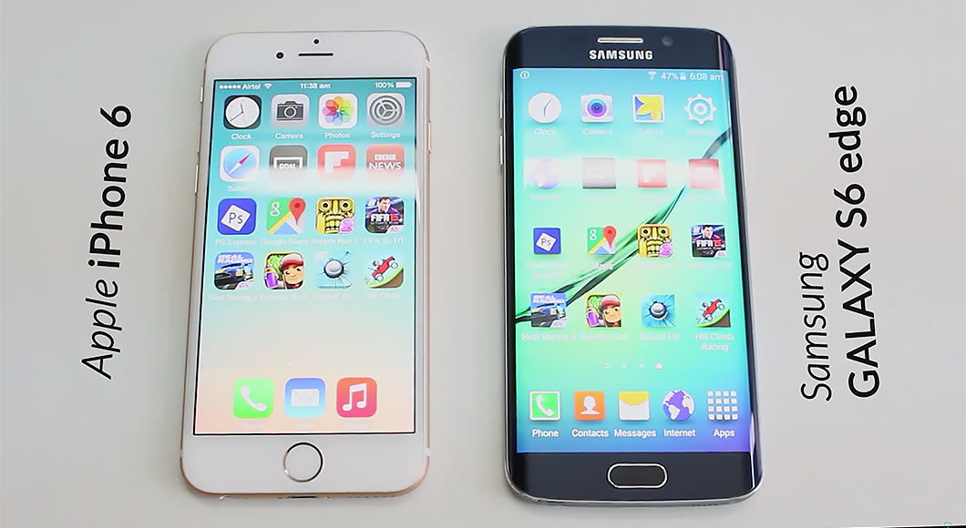 iPhone 6 против Samsung Galaxy S6 Edge в общем тесте на скорость работы
