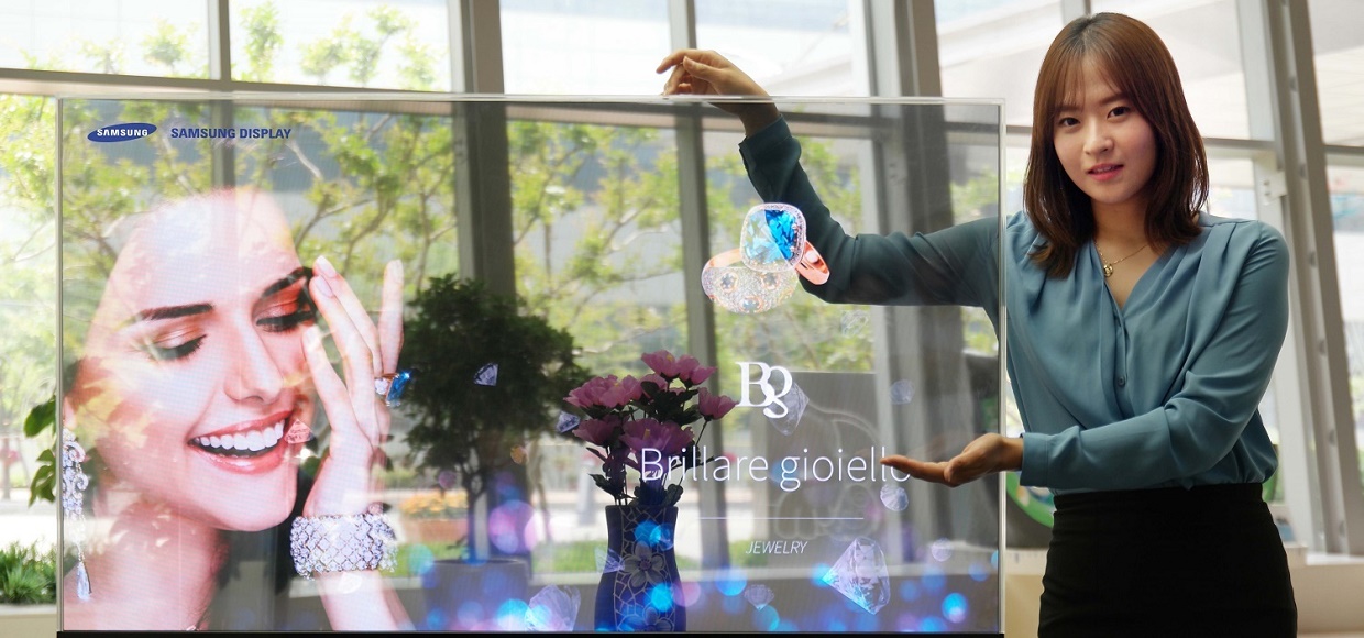 Samsung представила прозрачные OLED дисплеи