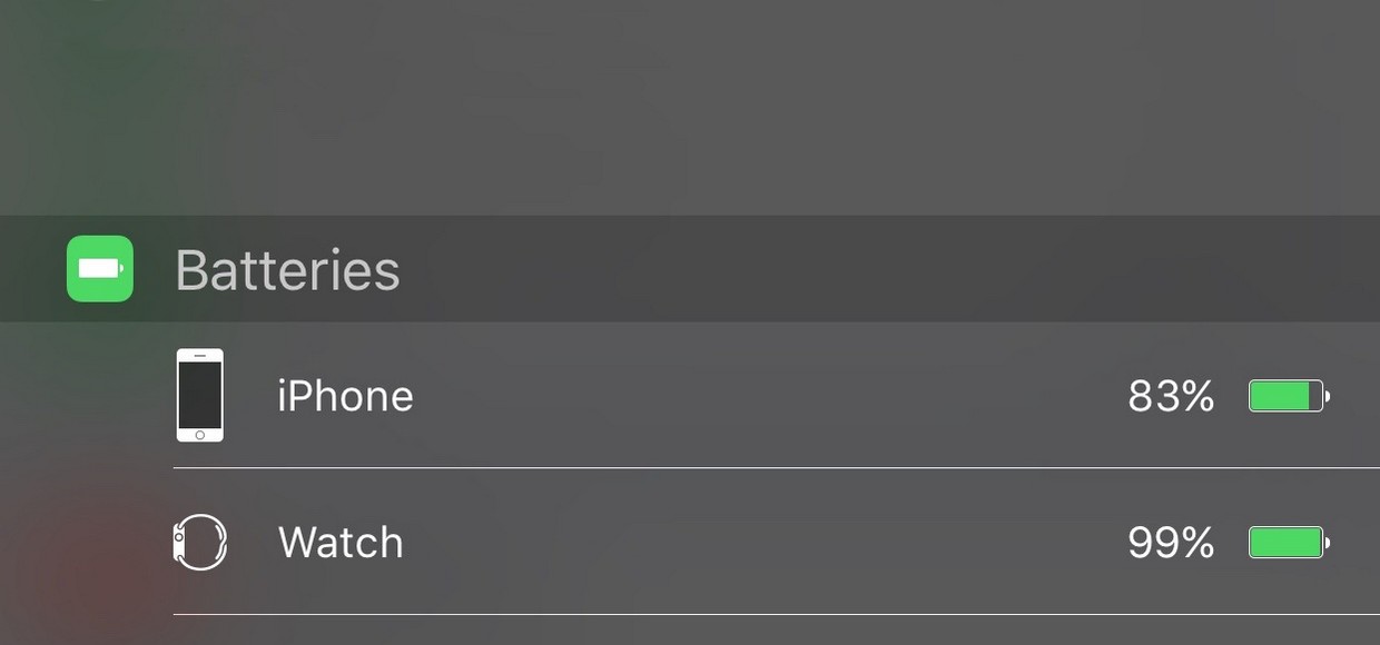 Как в iOS 9 следить за уровнем батареи подключенных устройств