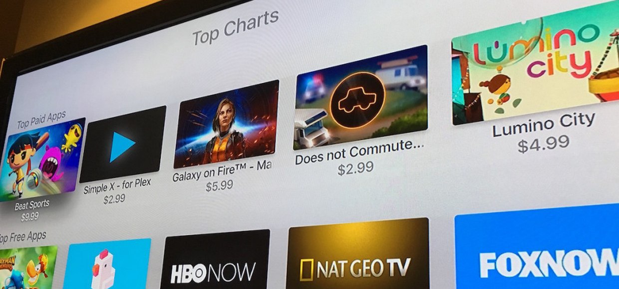 App Store для Apple TV получил раздел Топ-чарты