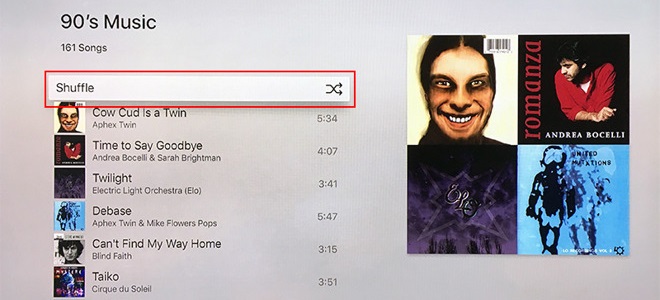 Apple Music tvOS Shuffle