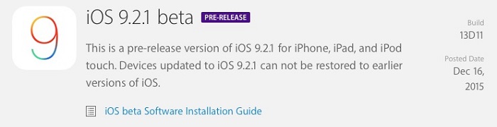 iOS 9.2.1 Beta