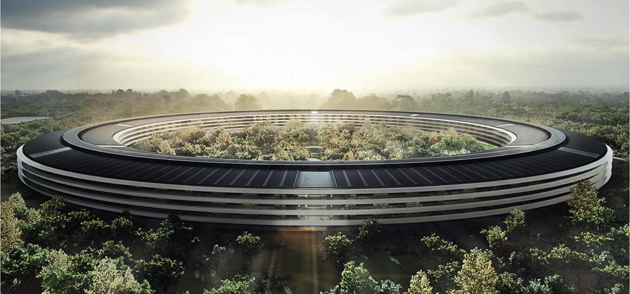 Появились новые кадры строительства кампуса Apple