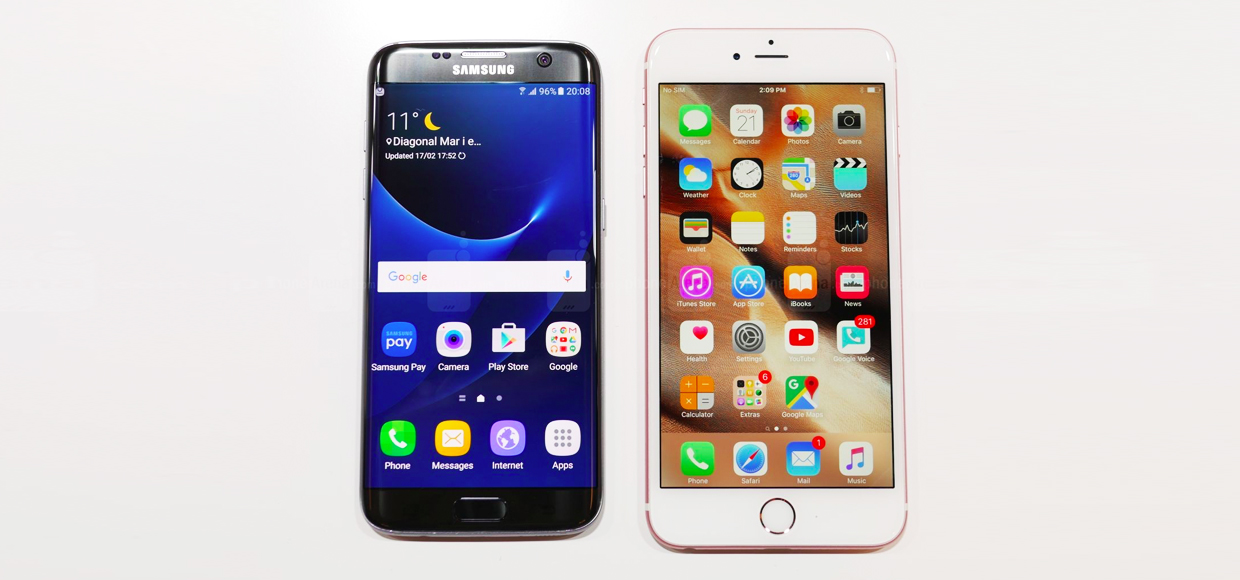 Дроп тест: iPhone 6s Plus vs Samsung Galaxy S7 Edge [Видео]
