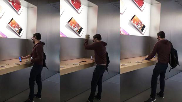Разъярённый покупатель разбил с десяток iPhone в Apple Store во Франции