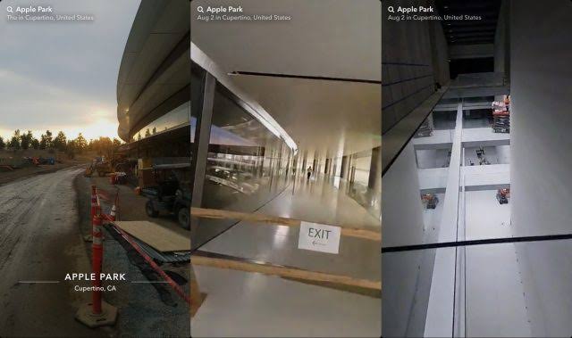 Строители публикуют фотографии Apple Park в Snapchat