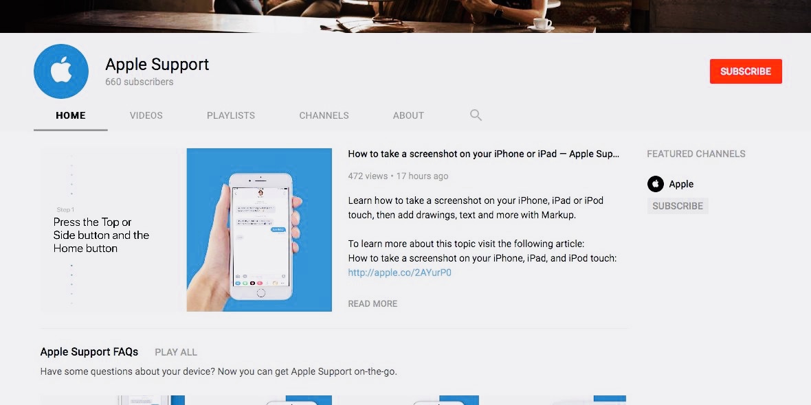 Apple запустила YouTube-канал с обучающими видео по iOS