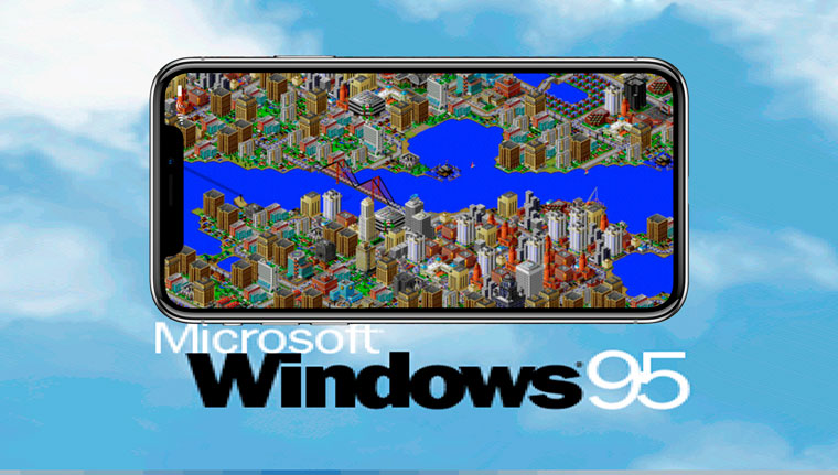 На iPhone X запустили Windows 95 и поиграли в SimCity 2000