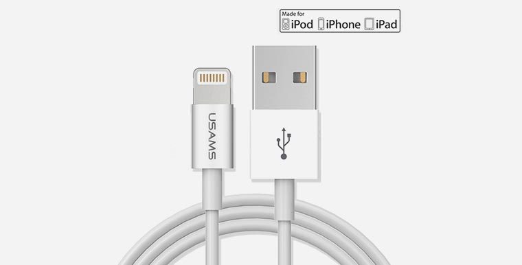 USAMS IOS 10 9 8 MFi Cable For lightning cable 2 1A Fast Charging usb data