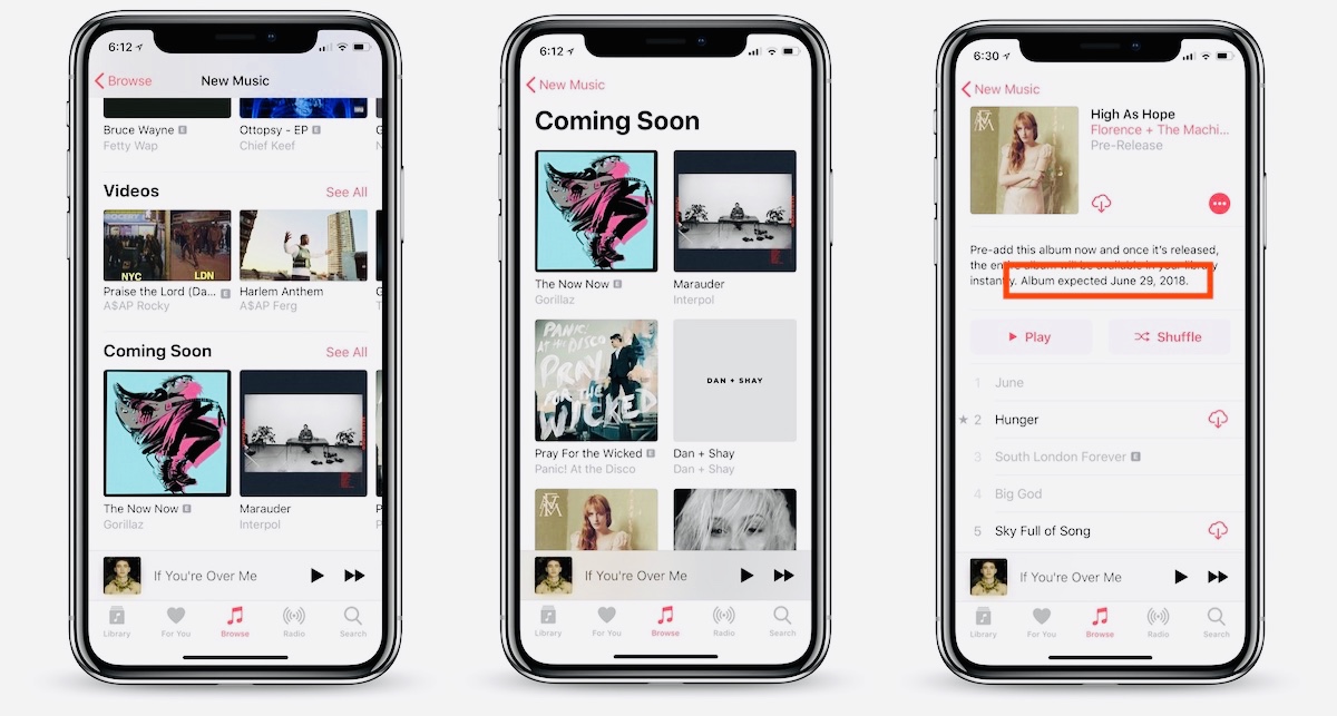 В Apple Music появились предрелизные альбомы