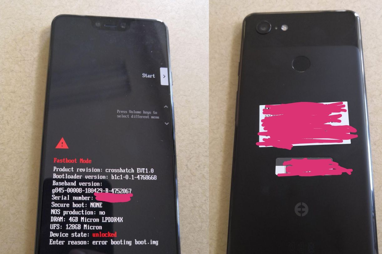 Появились фотографии прототипа Google Pixel 3 XL