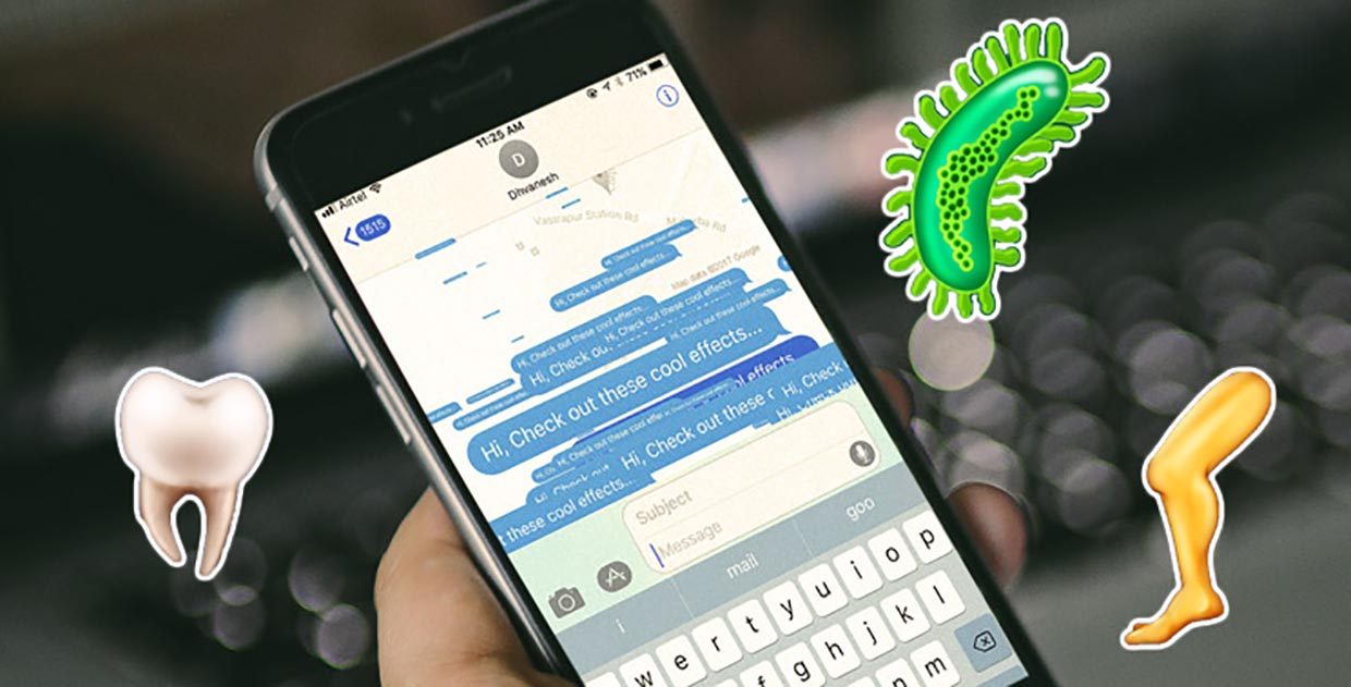 Эти эмодзи появятся в iOS 12: нога, зуб, микроб и другие