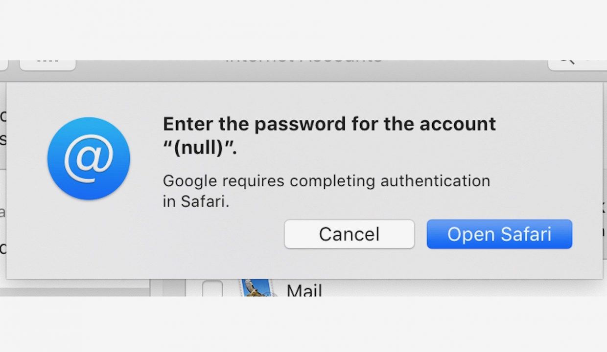 В новой версии macOS не работает почта Google
