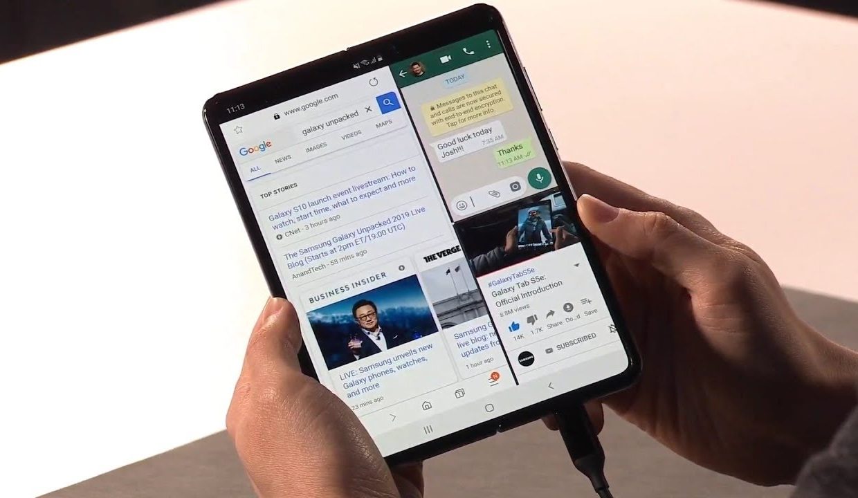 Samsung Galaxy Fold впервые показали на реальном видео