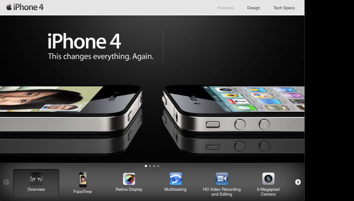 Ностальгия: сайт Apple, посвящённый iPhone 4