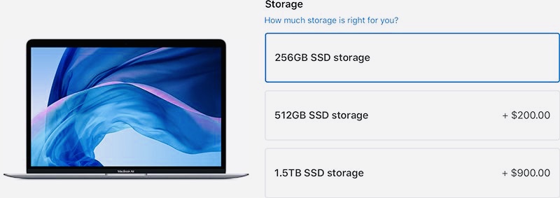 Apple снизила цены на апгрейд SSD в Mac