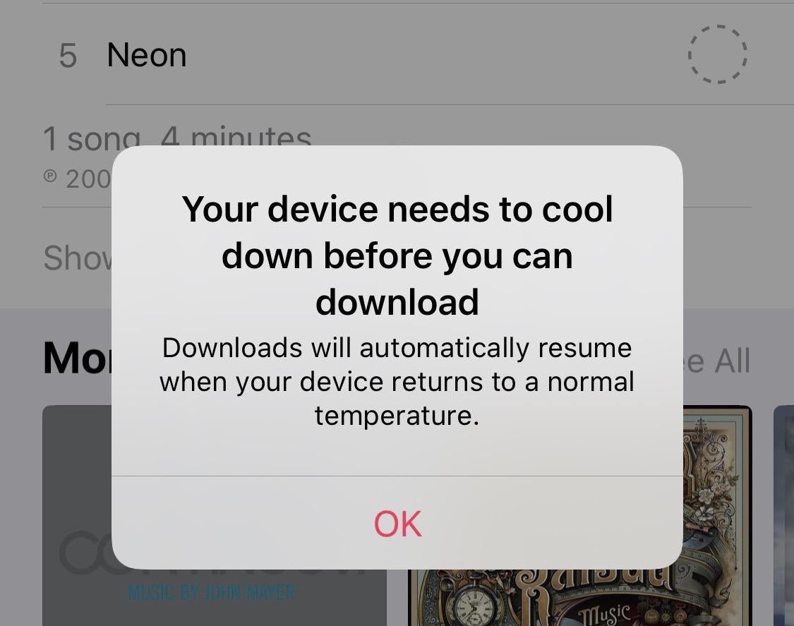 iOS 13 запрещает скачивание приложений и музыки на нагретом iPhone