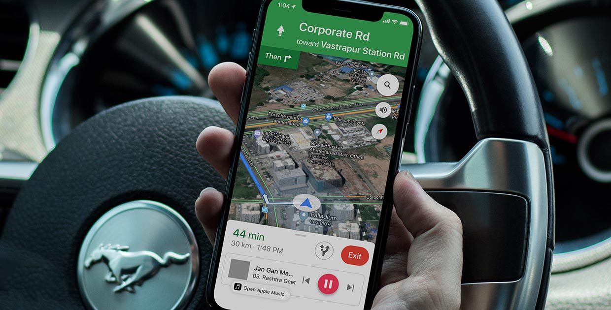 Как добавить плеер Apple Music в Картах Google на iPhone