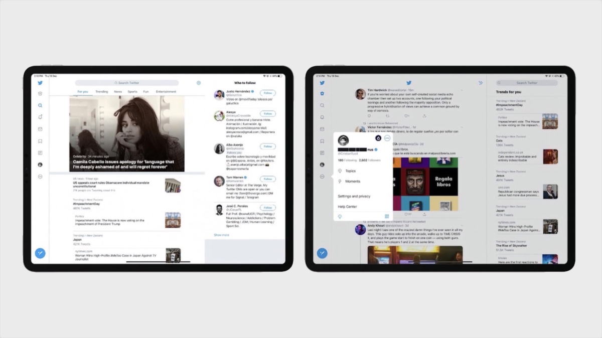 Twitter на iPad наконец-то стал нормальным. Теперь две колонки