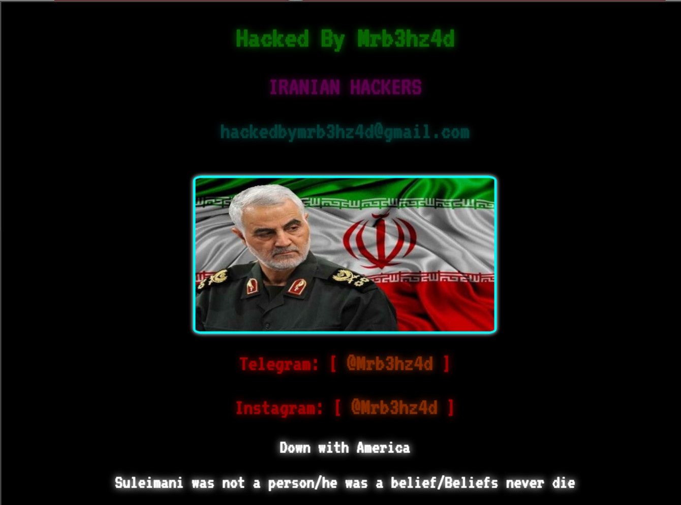 Иранские подростки взломали американские сайты и оставили угрожающие послания