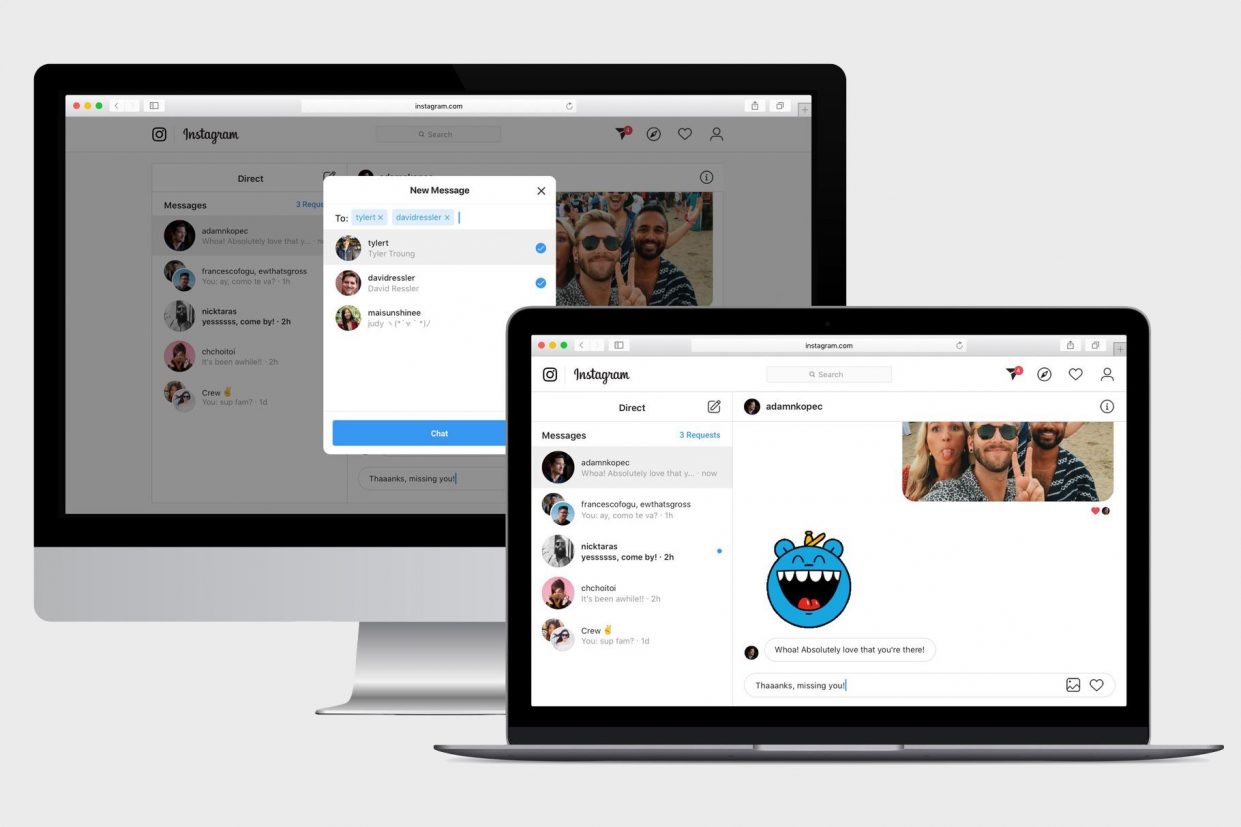 Веб-версия Instagram теперь поддерживает сообщения