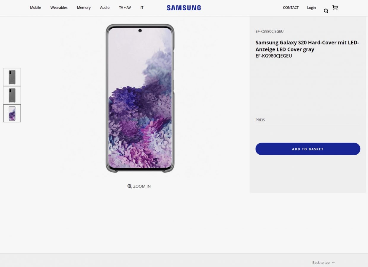 На сайте Samsung нашли изображения нового флагмана Galaxy S20
