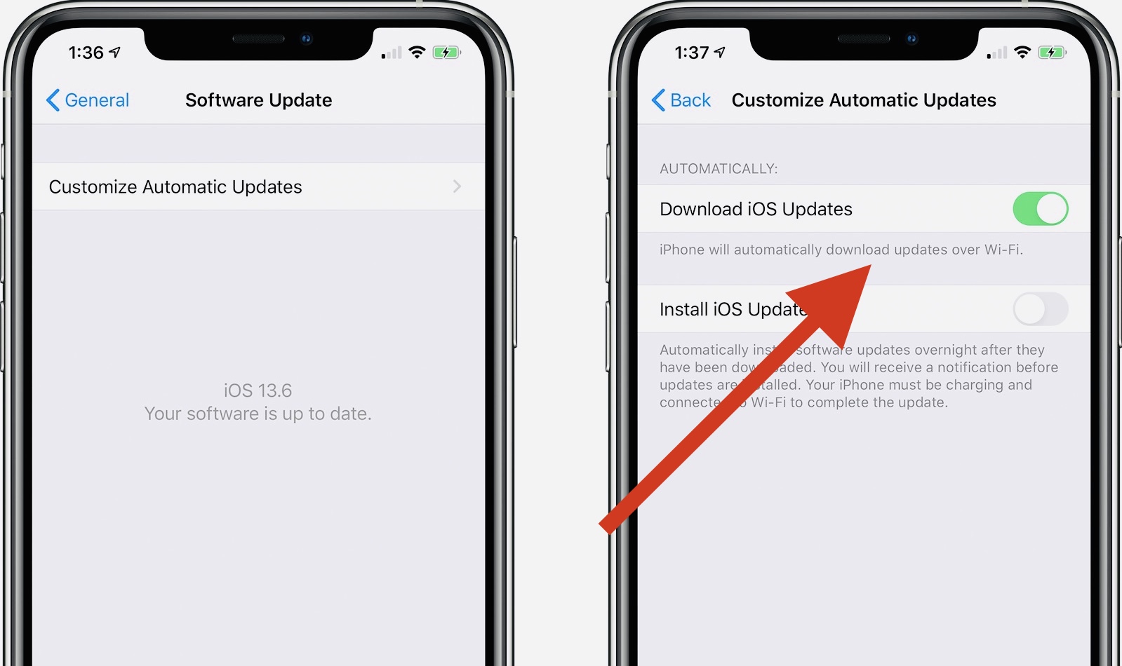 В iOS 13.6 можно отключить автозагрузку обновлений прошивки