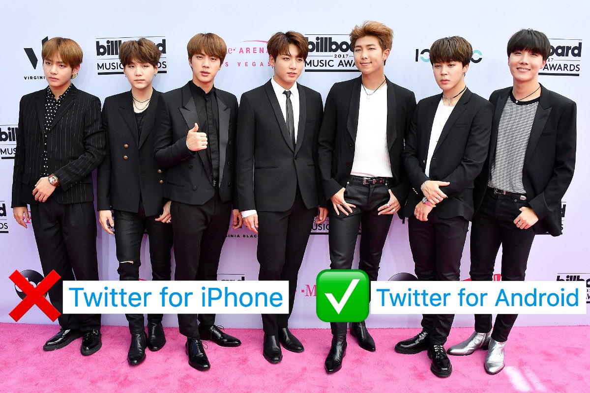 Корейская группа BTS нарушила контракт с Samsung и опубликовала твит с айфона