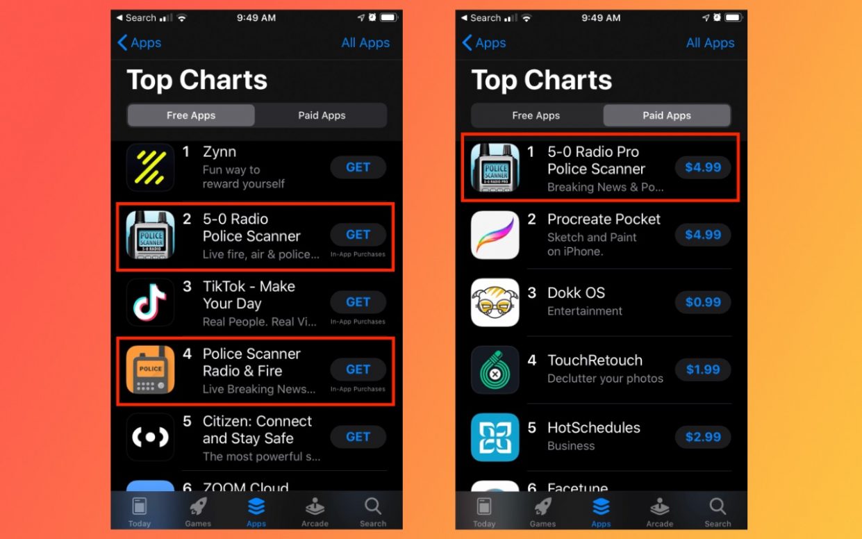 Приложения для прослушки полицейских попали в топ App Store из-за беспорядков в США