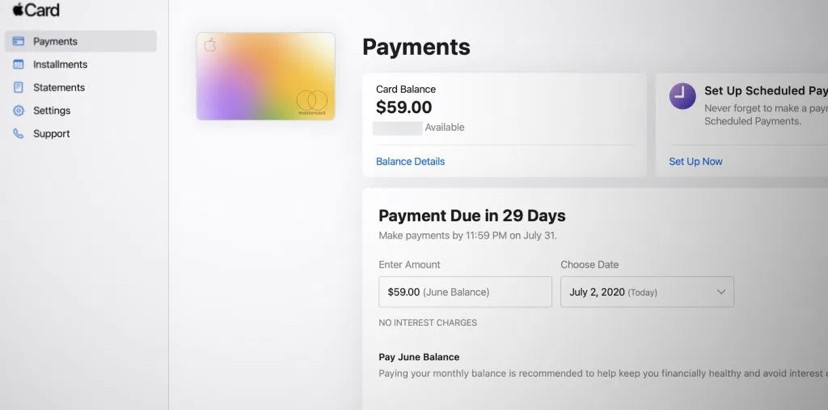 Apple запустила онлайн-банк для Apple Card, доступный в любом браузере