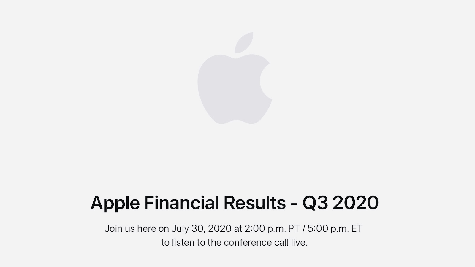 30 июля Apple расскажет о прибыли за 3 квартал 2020 года