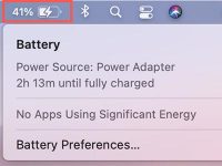Как отобразить или скрыть процент заряда батареи в macOS Big Sur
