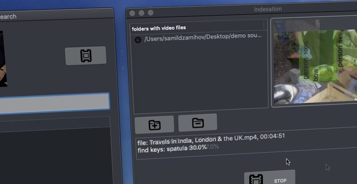 Я создал приложение для Mac для быстрого поиска предметов и людей в видео. Получилось!