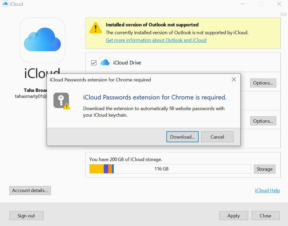 Приложение ICLOUD для Windows