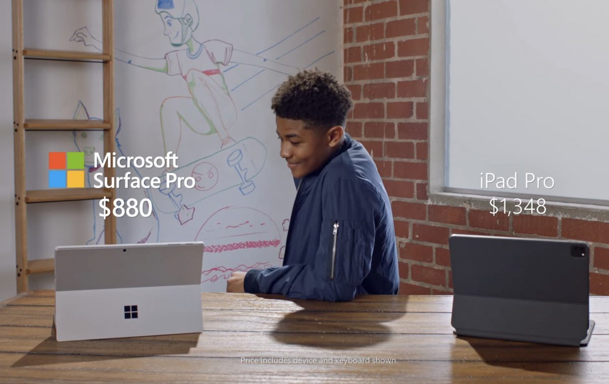 Microsoft назвала Surface Pro 7 компьютером, а iPad Pro просто планшетом