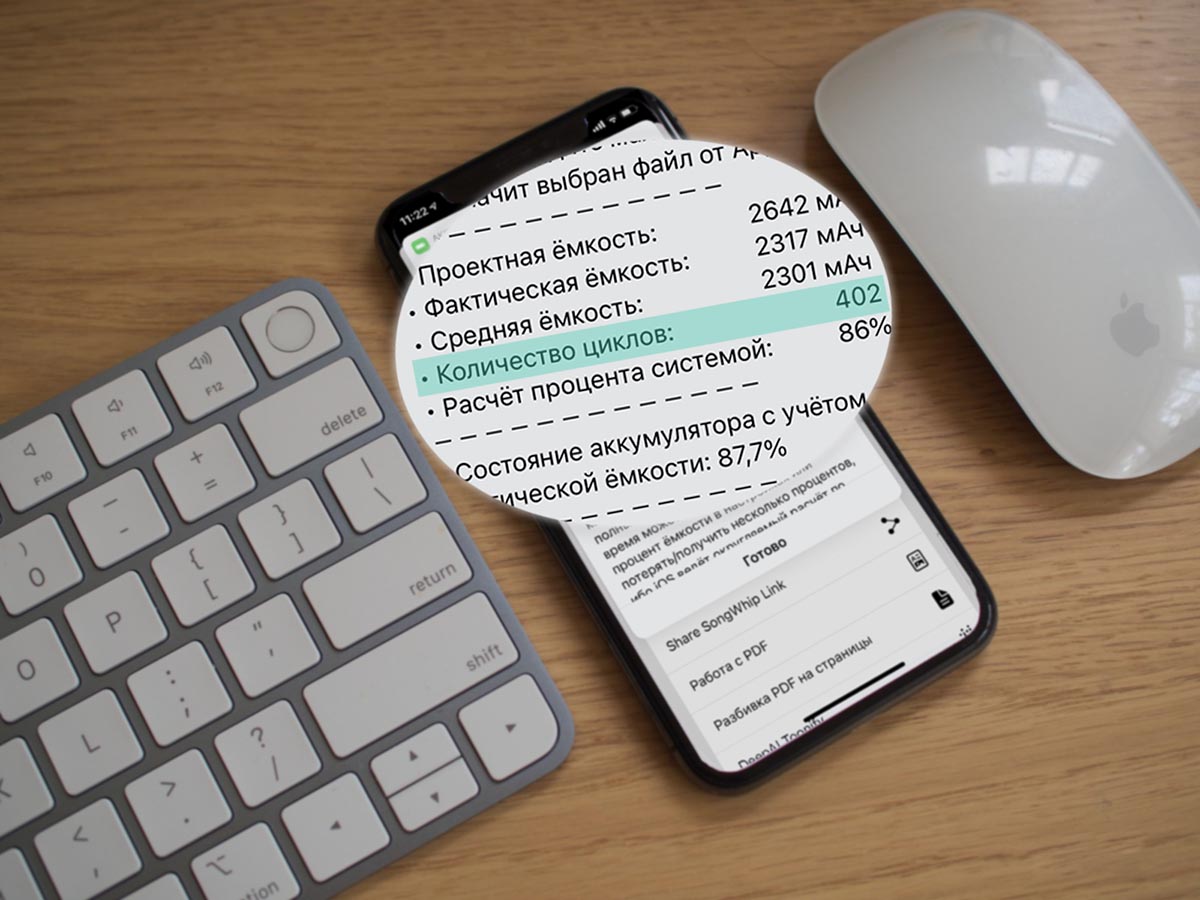 Как узнать количество циклов аккумулятора на iPhone без компьютера
