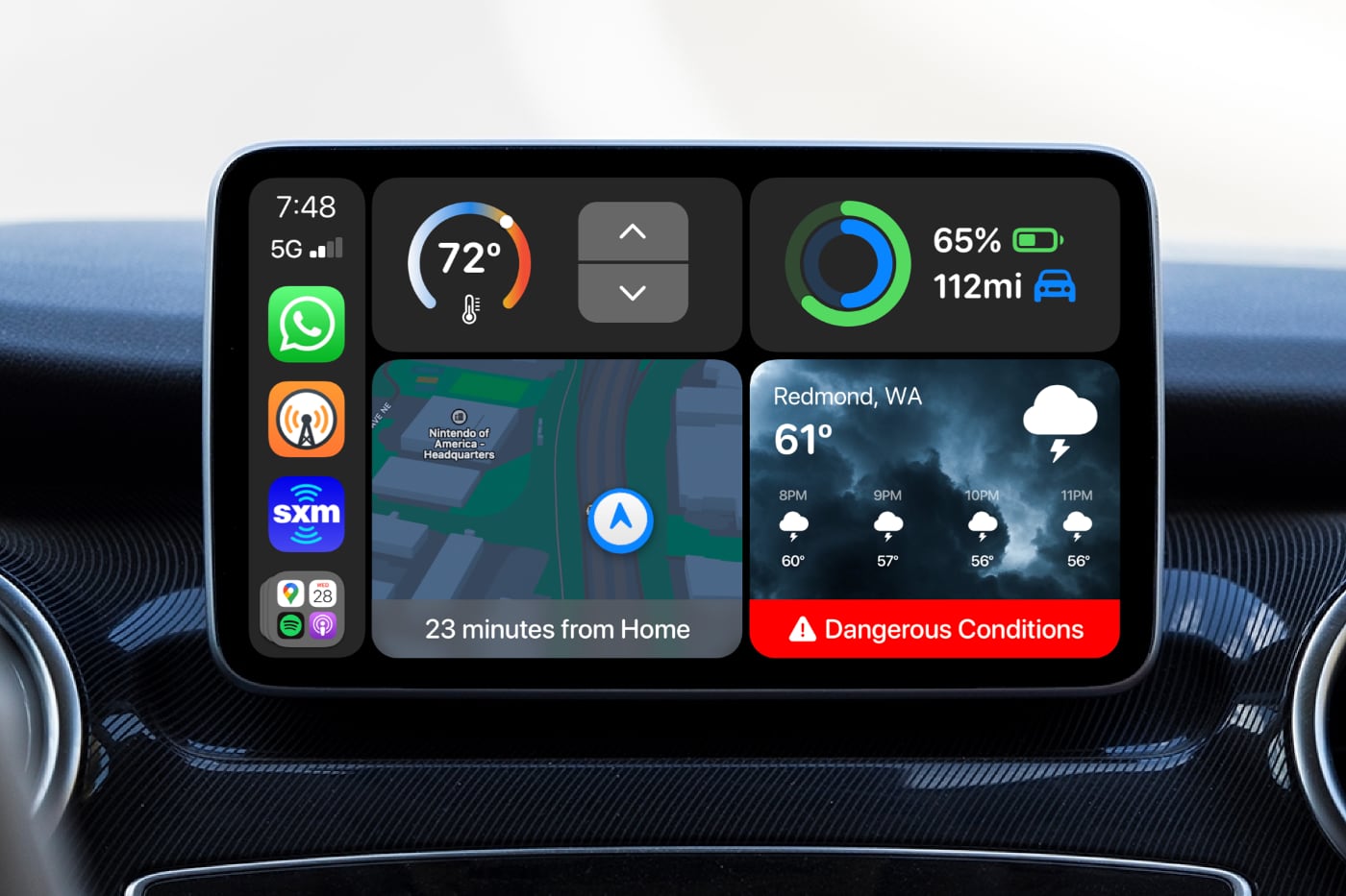 Появился концепт CarPlay в новом дизайне и с поддержкой климат-контроля