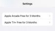 В настройках iOS 15 появилась реклама Apple TV+ и Apple Arcade
