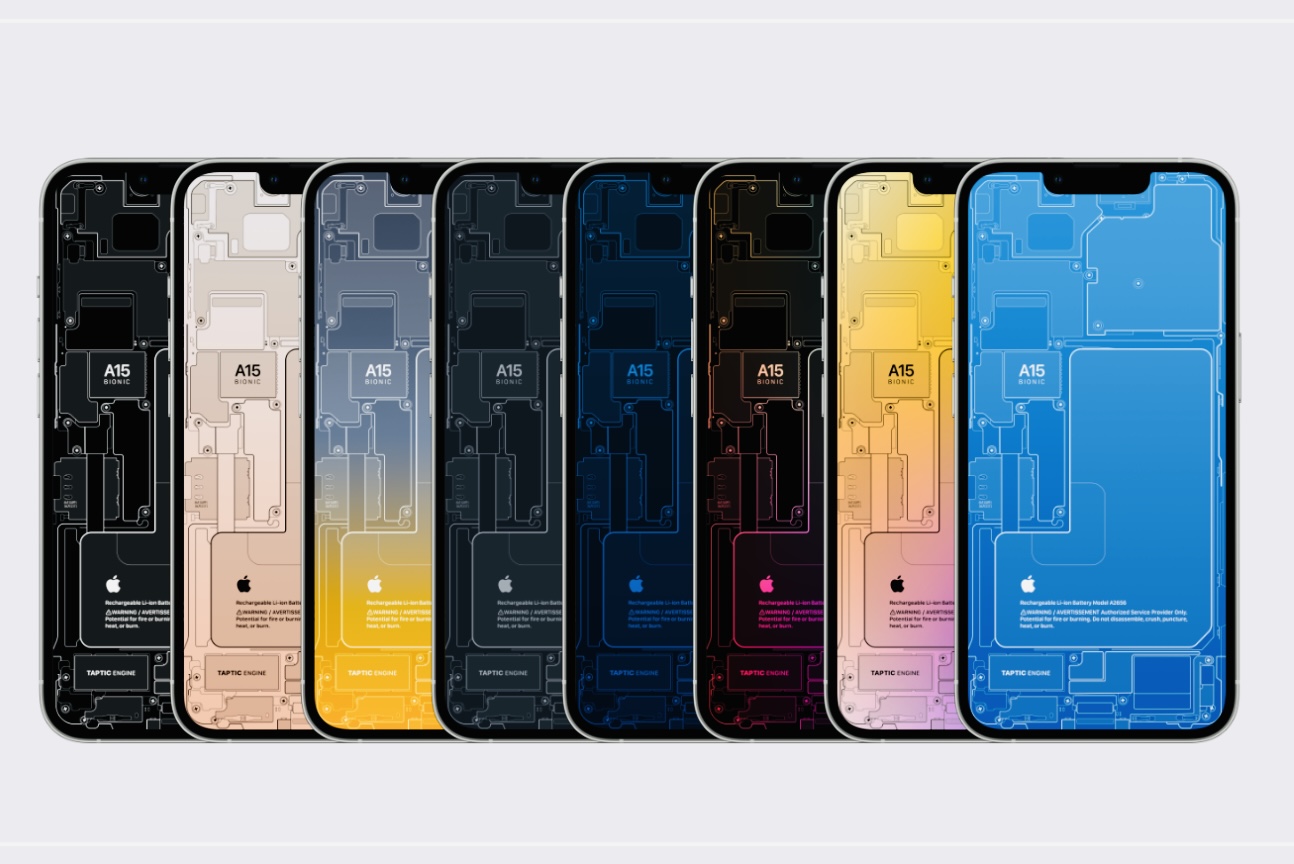 Новые обои для iPhone 13 показывают смартфон изнутри. Всё как по-настоящему