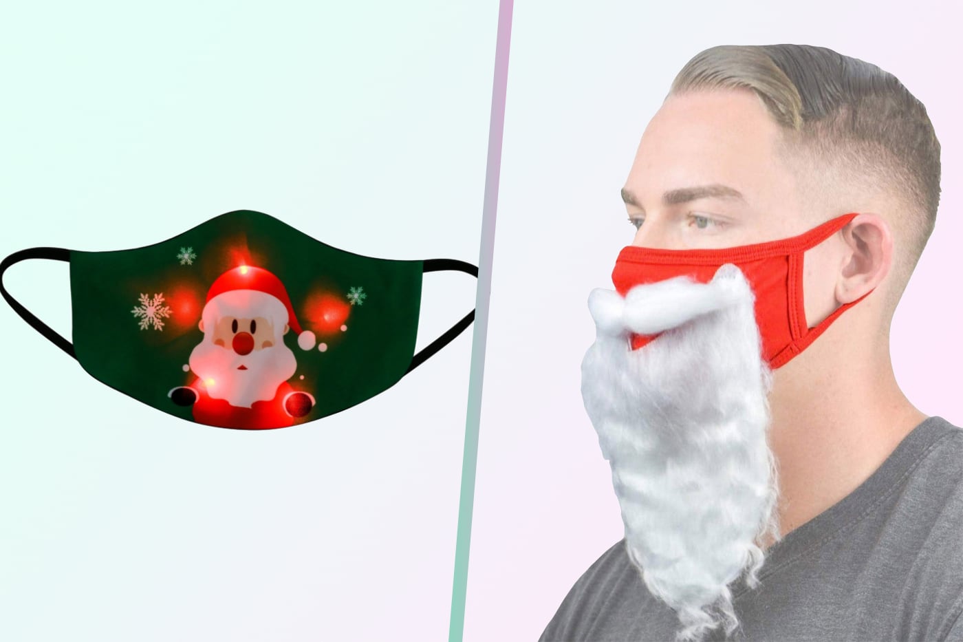 5 обалденных новогодних масок для лица с AliExpress. Есть с бородой и светодиодами