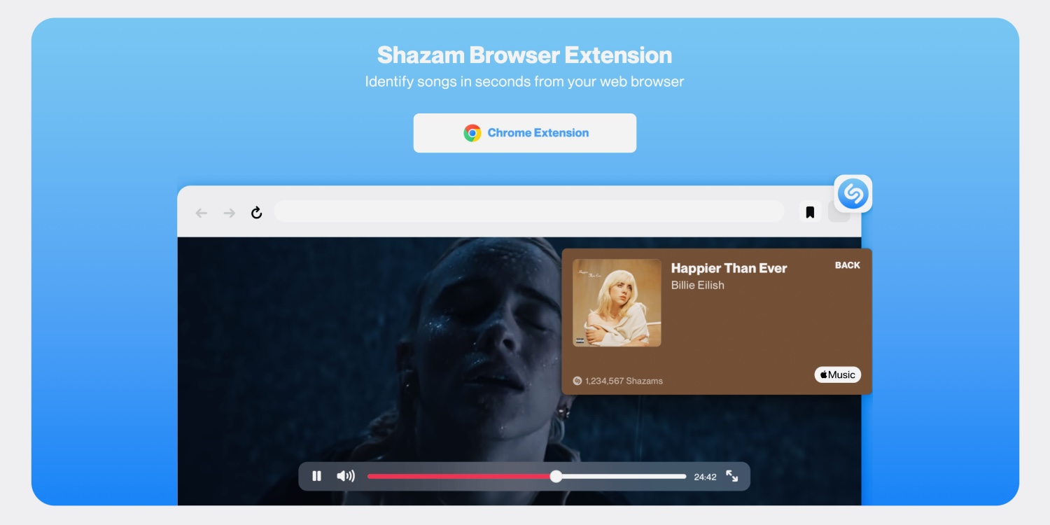 В Google Chrome появилось расширение Shazam. Оно распознает музыку в браузере