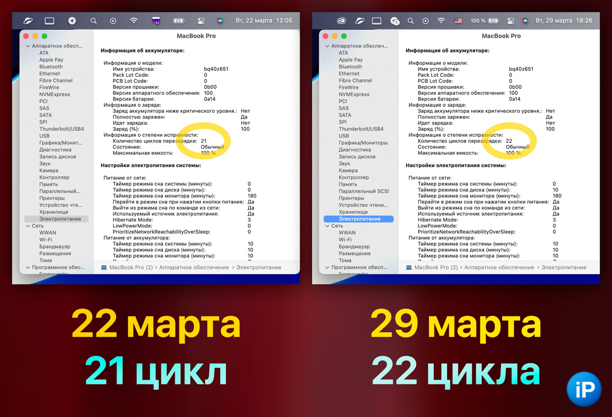 батарея заряжена на 100 но без сети не работает ipad